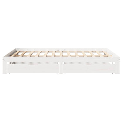 vidaXL Bed Frame with Drawers without Mattress White 140x190 cm