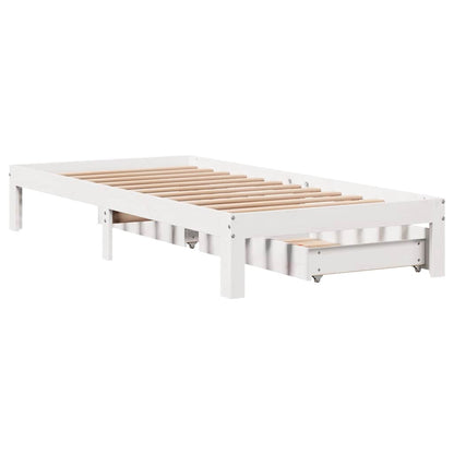 vidaXL Bed Frame with Drawers without Mattress White 90x200 cm