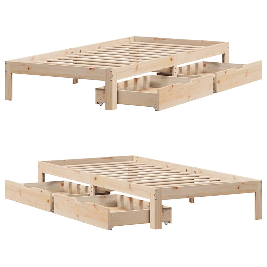 vidaXL Bed Frame with Drawers without Mattress 100x200 cm