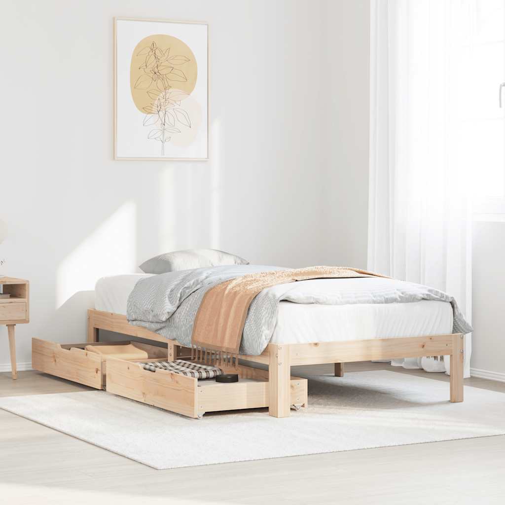 vidaXL Bed Frame with Drawers without Mattress 100x200 cm