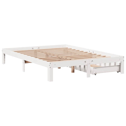 vidaXL Bed Frame with Drawers without Mattress White 120x200 cm