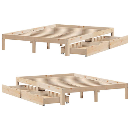 vidaXL Bed Frame with Drawers without Mattress 140x200 cm
