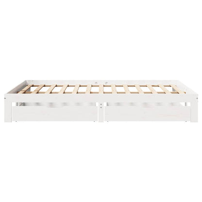 vidaXL Bed Frame with Drawers without Mattress White 140x200 cm