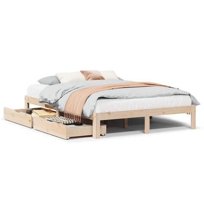 vidaXL Bed Frame with Drawers without Mattress 150x200 cm King Size