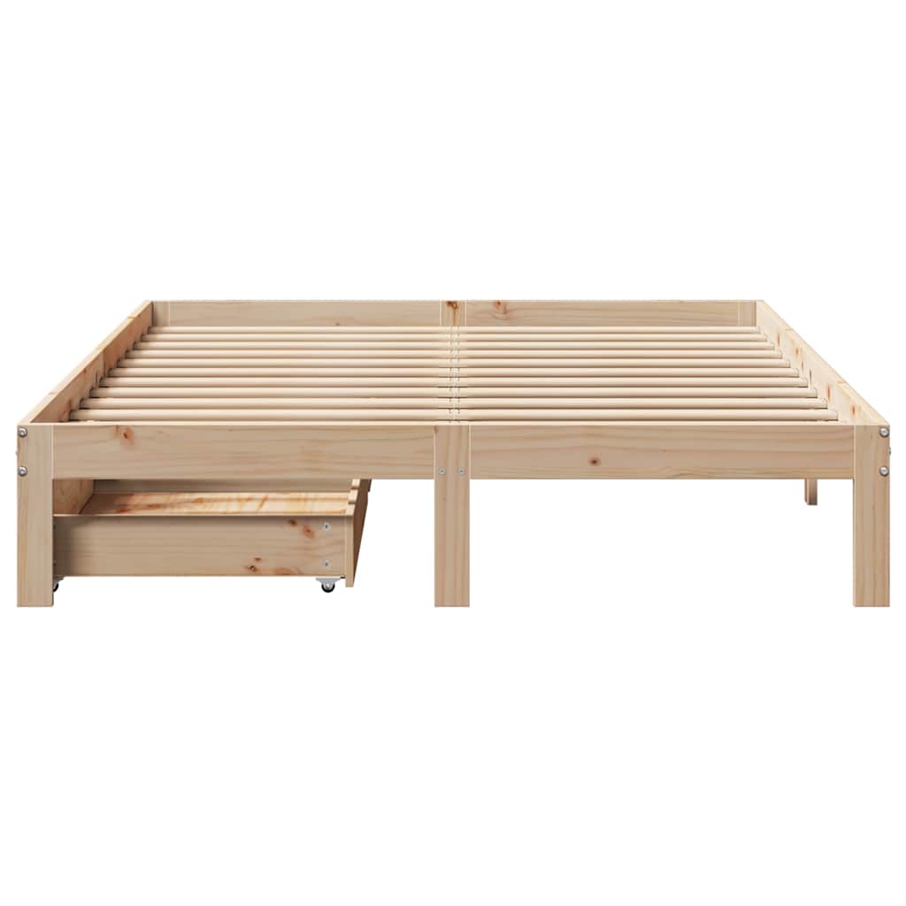 vidaXL Bed Frame with Drawers without Mattress 150x200 cm King Size