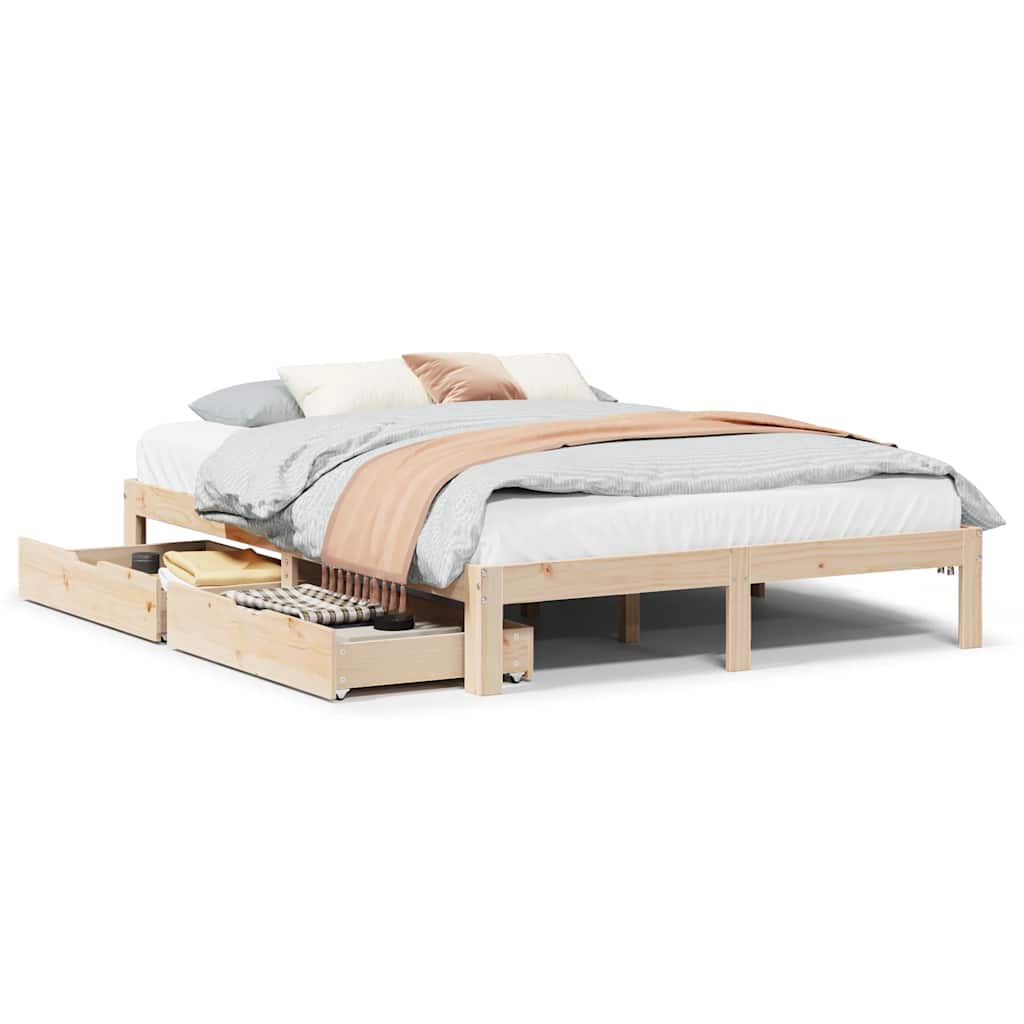 vidaXL Bed Frame with Drawers without Mattress 160x200 cm