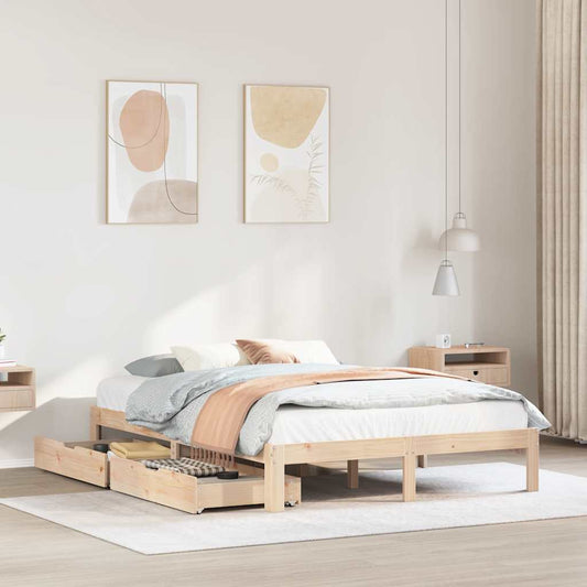 vidaXL Bed Frame with Drawers without Mattress 160x200 cm