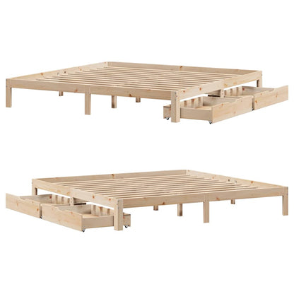vidaXL Bed Frame with Drawers without Mattress 180x200 cm Super King