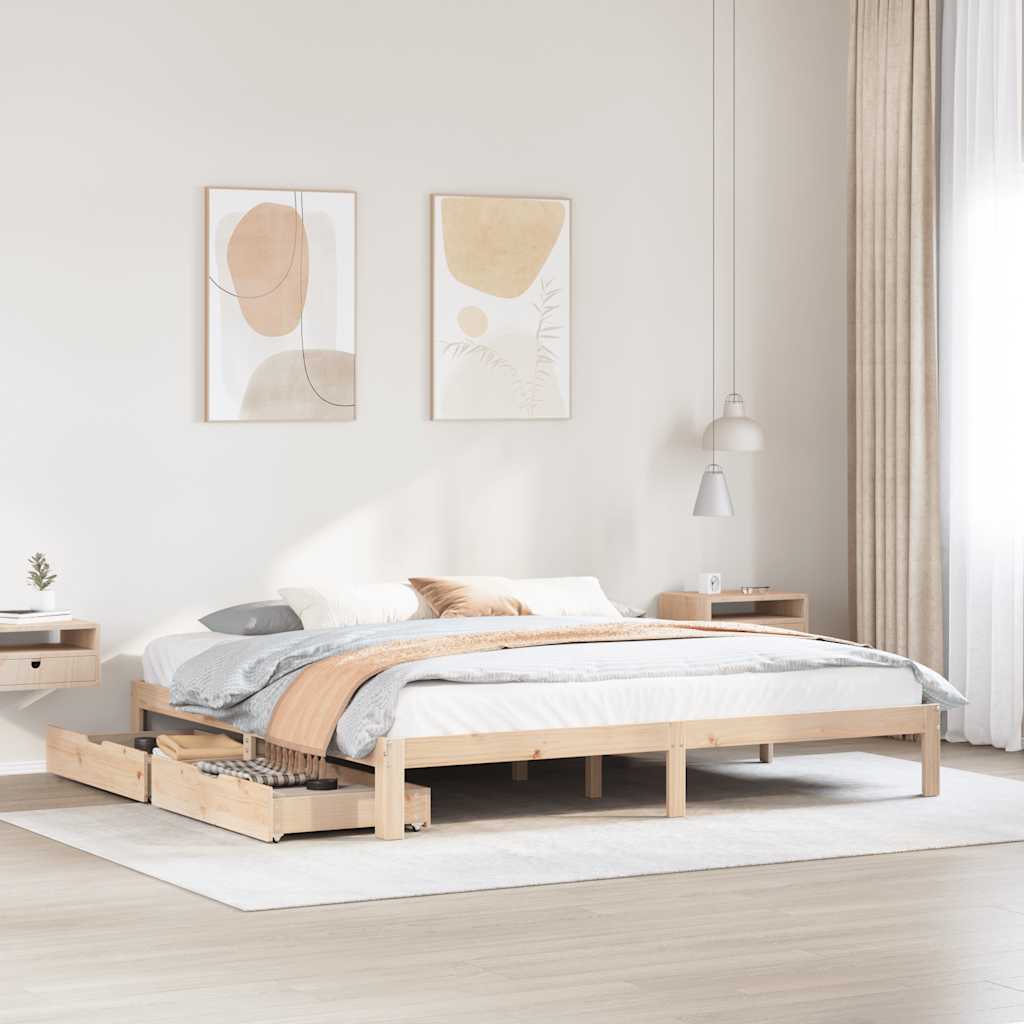 vidaXL Bed Frame with Drawers without Mattress 180x200 cm Super King
