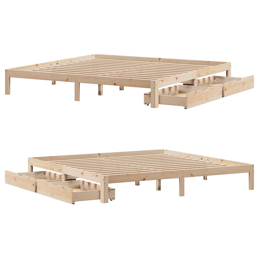 vidaXL Bed Frame with Drawers without Mattress 200x200 cm