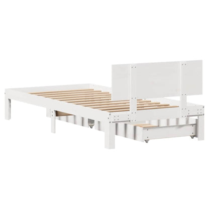 vidaXL Bed Frame with Drawers without Mattress White 75x190 cm Small Single