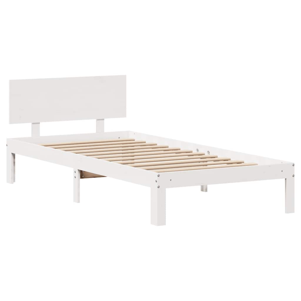 vidaXL Bed Frame with Drawers without Mattress White 75x190 cm Small Single
