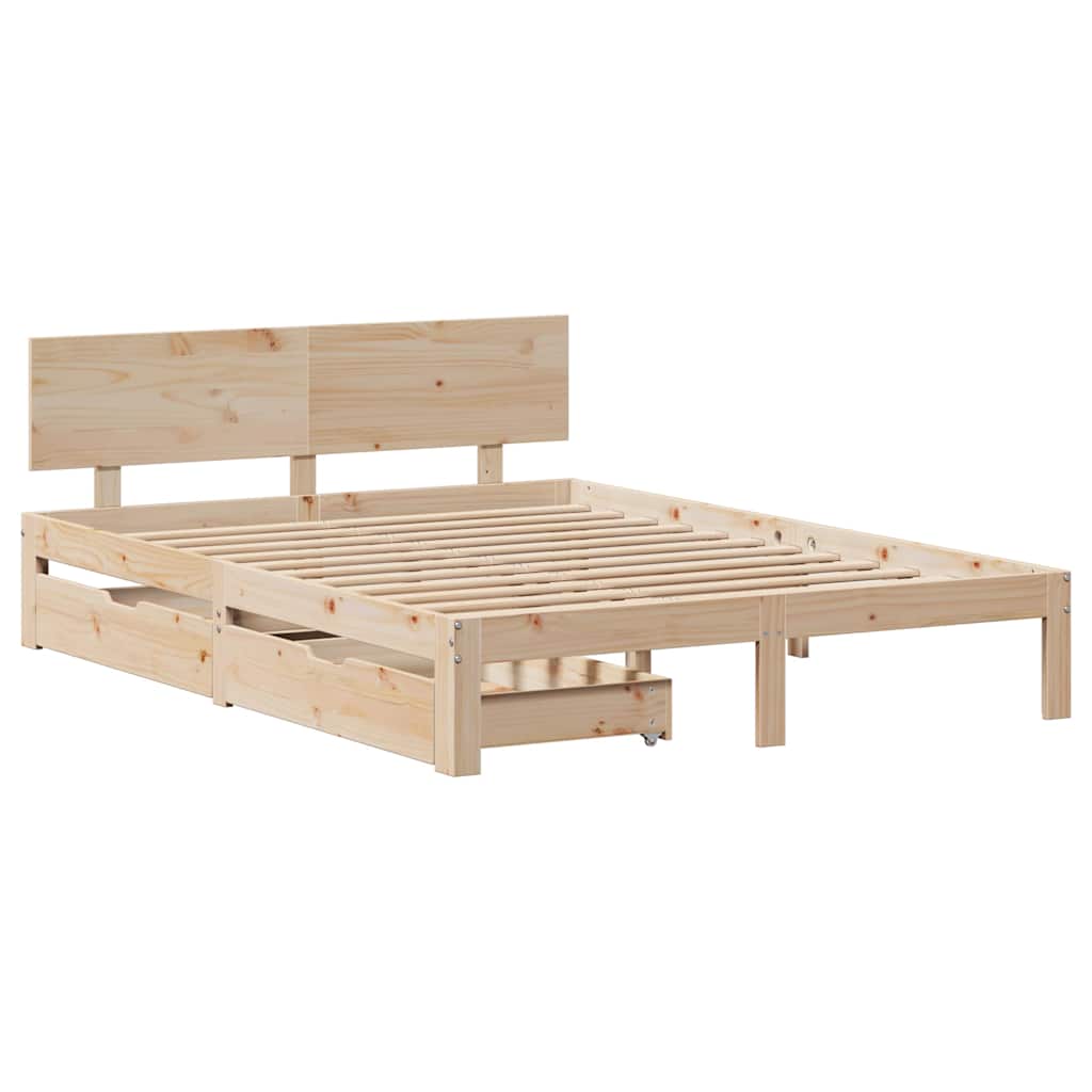 vidaXL Bed Frame with Drawers without Mattress 120x190 cm Small Double
