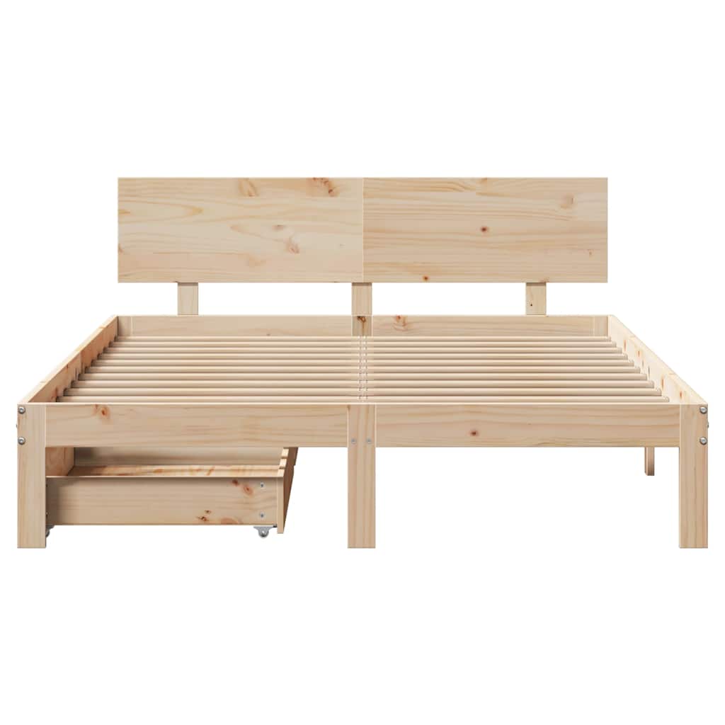 vidaXL Bed Frame with Drawers without Mattress 120x190 cm Small Double