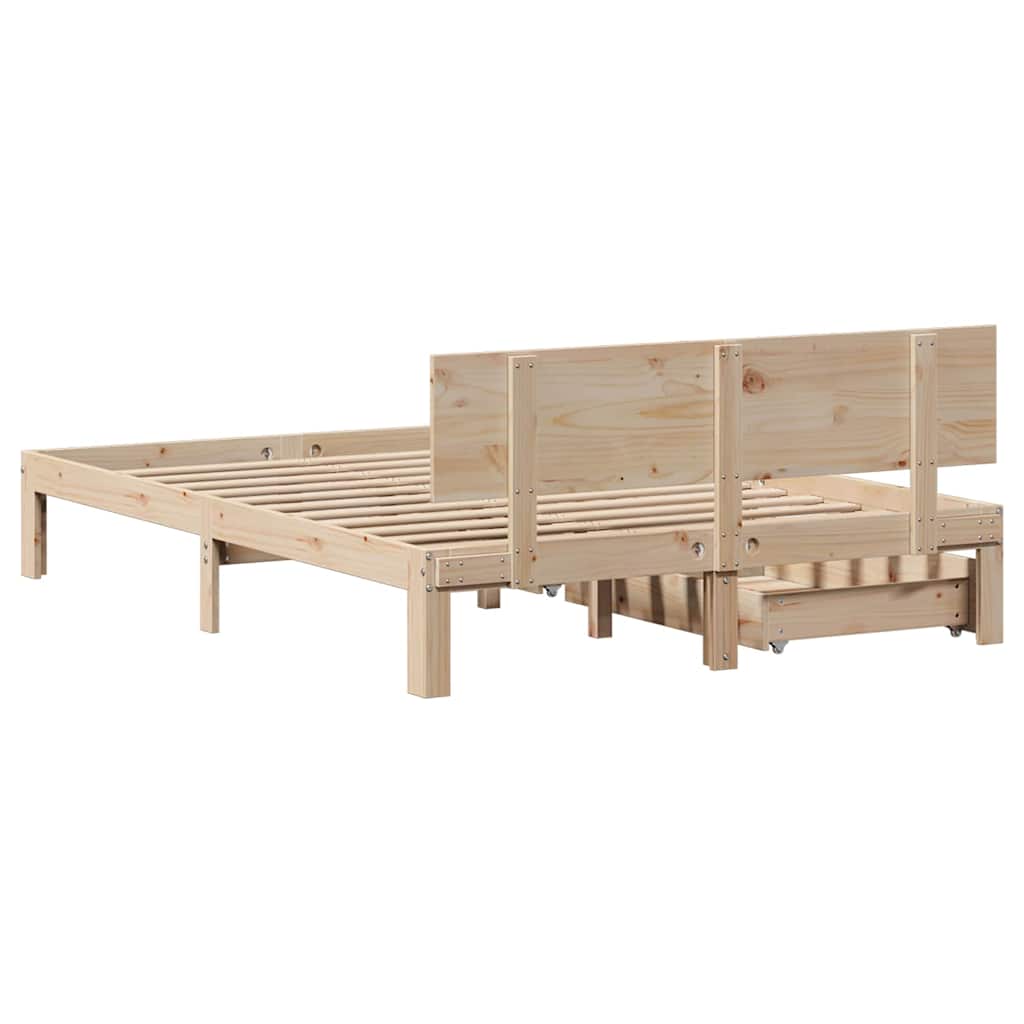 vidaXL Bed Frame with Drawers without Mattress 120x190 cm Small Double
