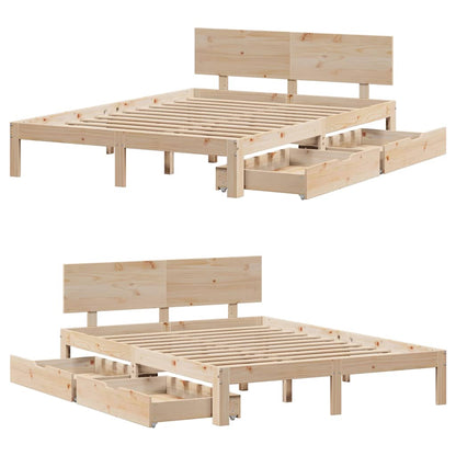 vidaXL Bed Frame with Drawers without Mattress 120x190 cm Small Double