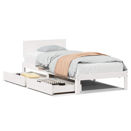 vidaXL Bed Frame with Drawers without Mattress White 90x200 cm