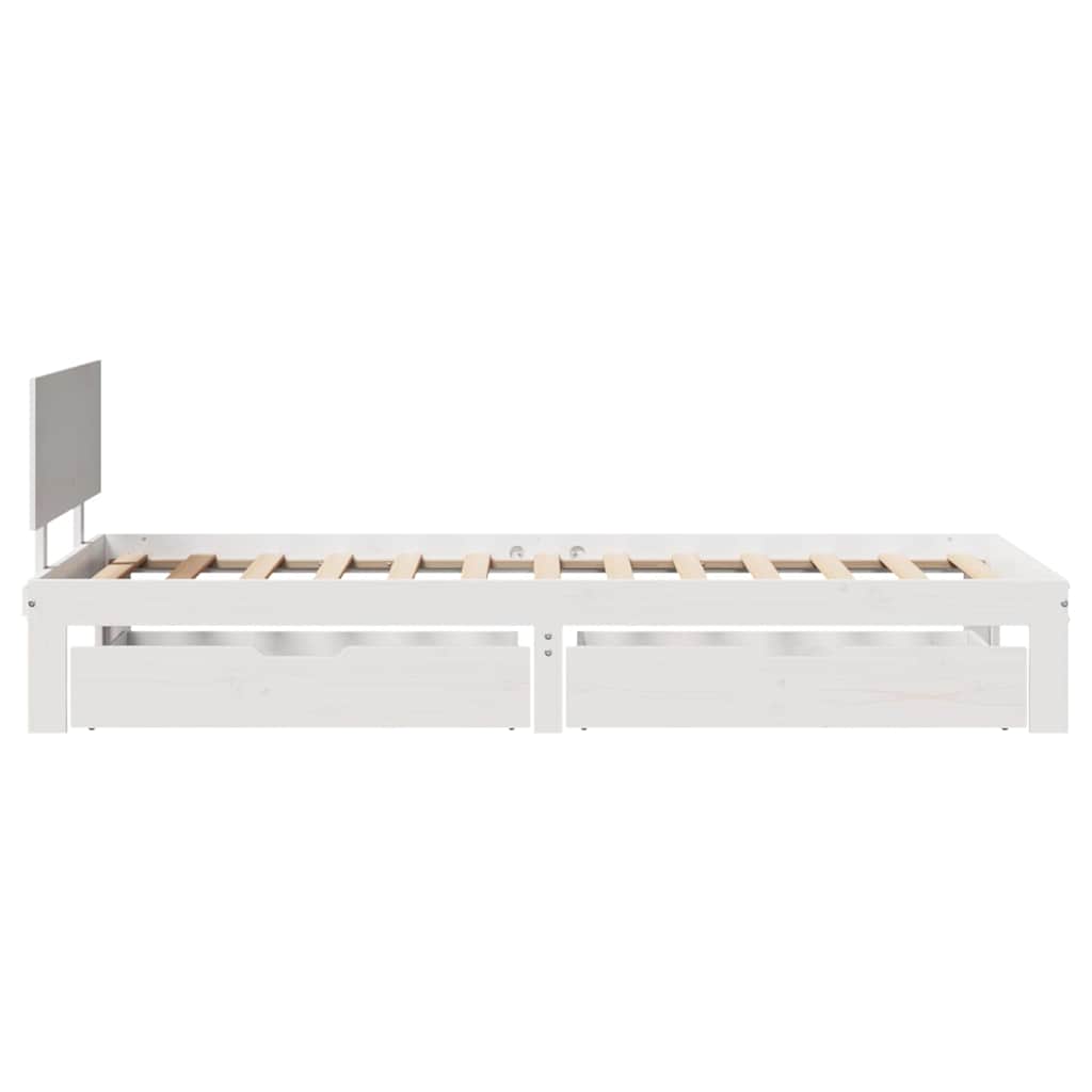 vidaXL Bed Frame with Drawers without Mattress White 90x200 cm