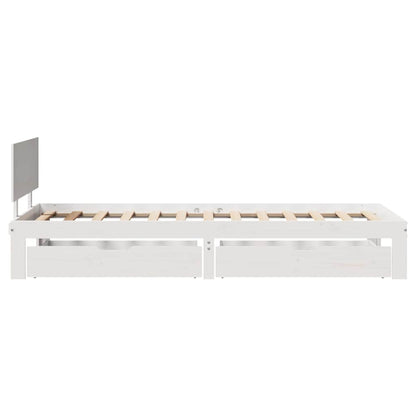 vidaXL Bed Frame with Drawers without Mattress White 90x200 cm