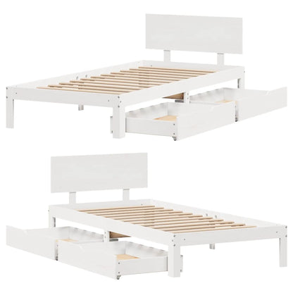 vidaXL Bed Frame with Drawers without Mattress White 90x200 cm