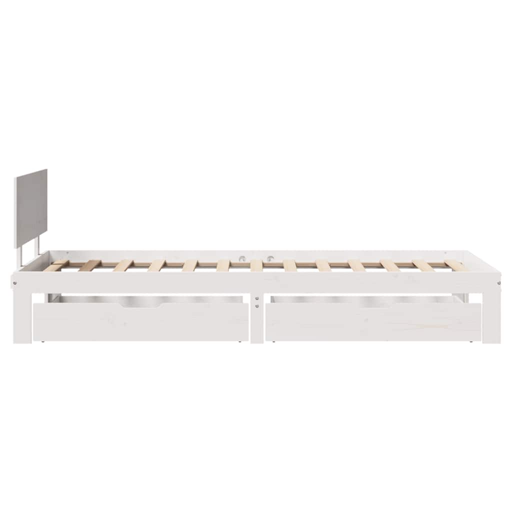 vidaXL Bed Frame with Drawers without Mattress White 100x200 cm