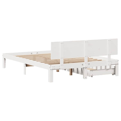 vidaXL Bed Frame with Drawers without Mattress White 120x200 cm