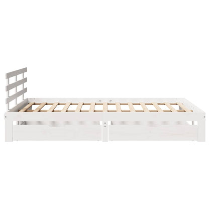 vidaXL Bed Frame with Drawers without Mattress White 120x190 cm Small Double