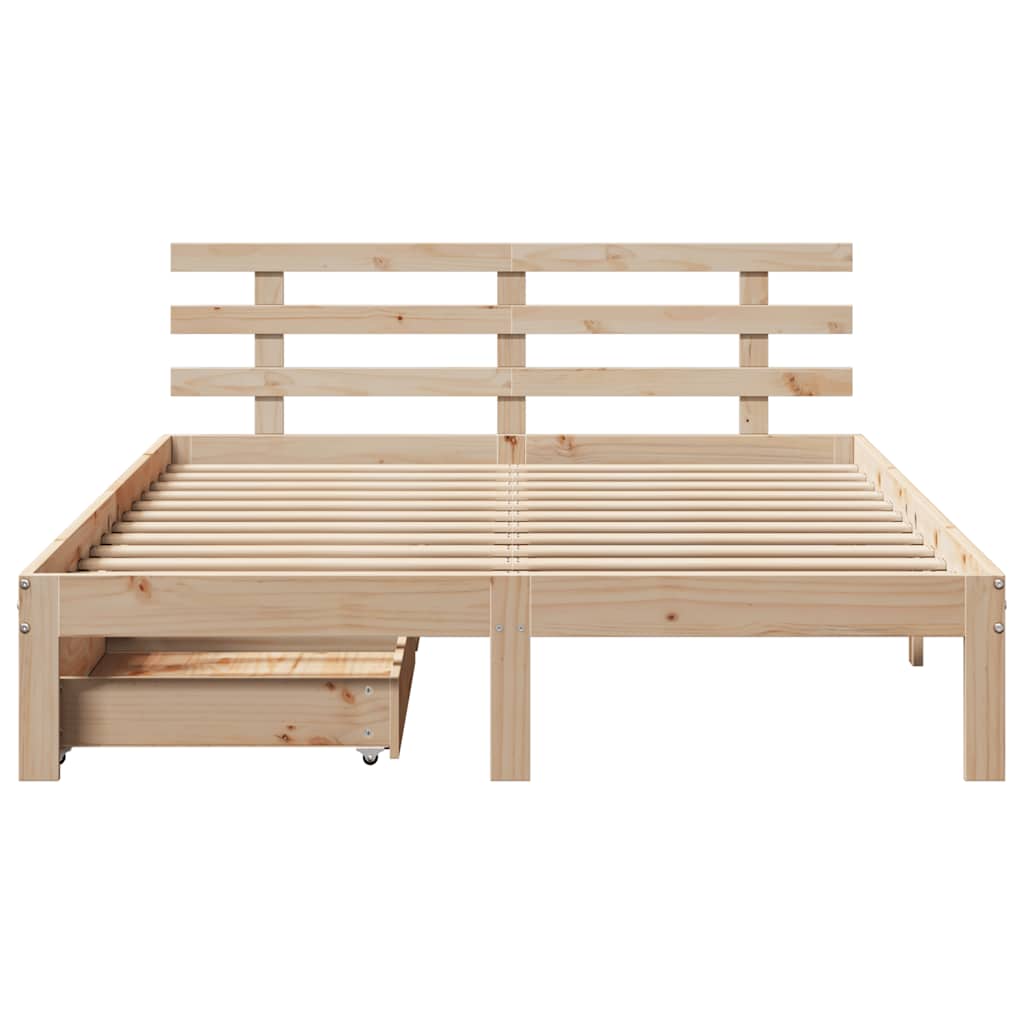 vidaXL Bed Frame with Drawers without Mattress 135x190 cm Double