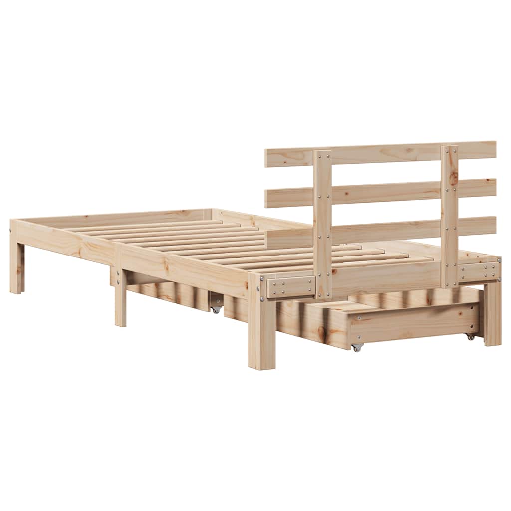 vidaXL Bed Frame with Drawers without Mattress 100x200 cm