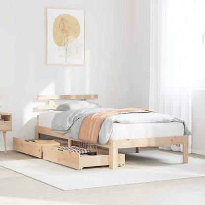 vidaXL Bed Frame with Drawers without Mattress 100x200 cm