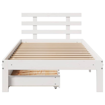 vidaXL Bed Frame with Drawers without Mattress White 100x200 cm