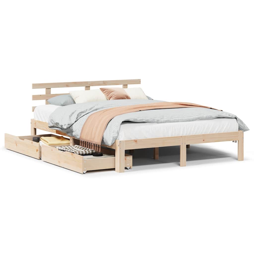 vidaXL Bed Frame with Drawers without Mattress 120x200 cm