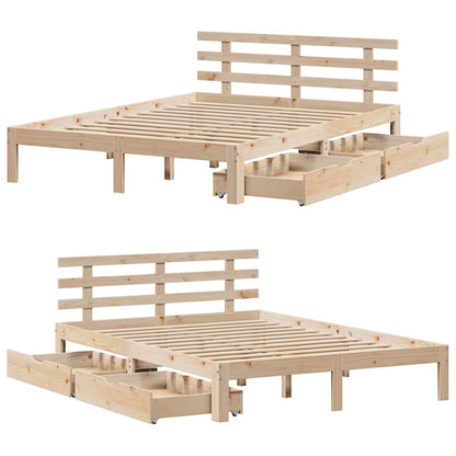 vidaXL Bed Frame with Drawers without Mattress 120x200 cm