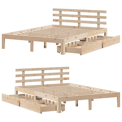 vidaXL Bed Frame with Drawers without Mattress 160x200 cm