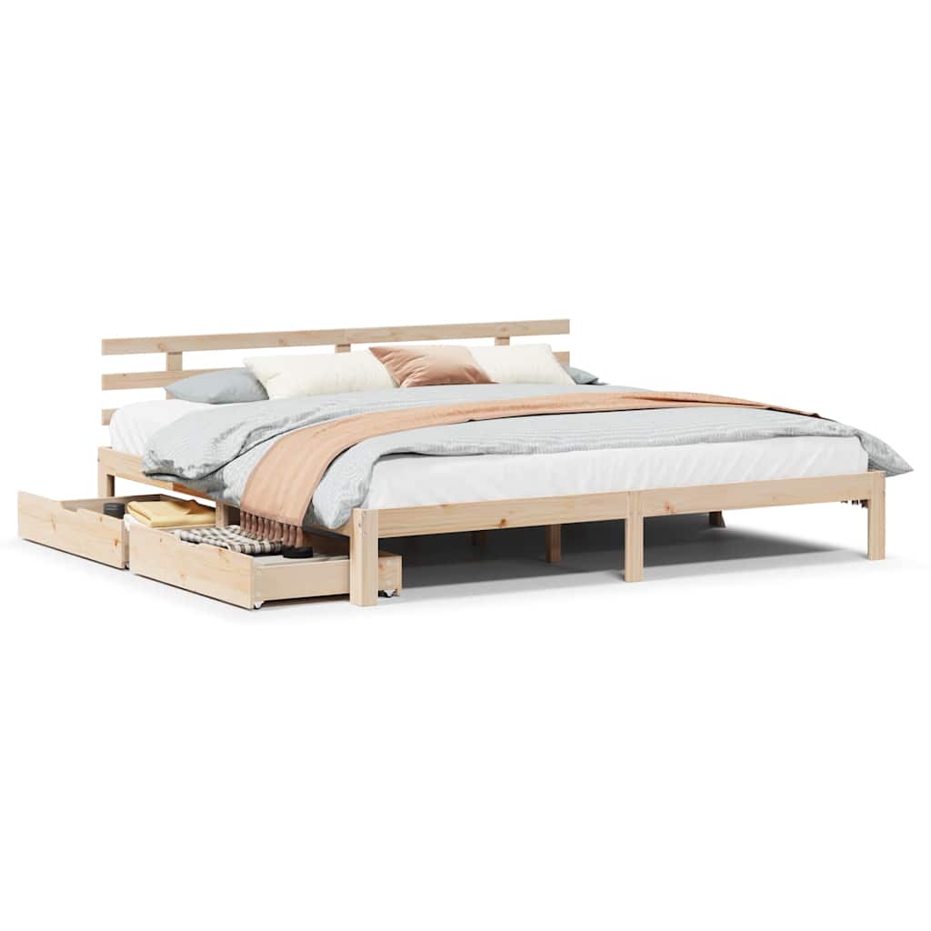 vidaXL Bed Frame with Drawers without Mattress 180x200 cm Super King