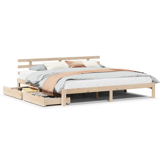 vidaXL Bed Frame with Drawers without Mattress 180x200 cm Super King