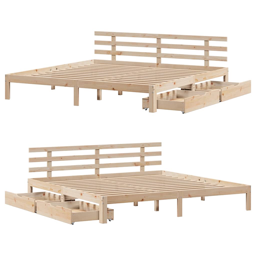 vidaXL Bed Frame with Drawers without Mattress 180x200 cm Super King