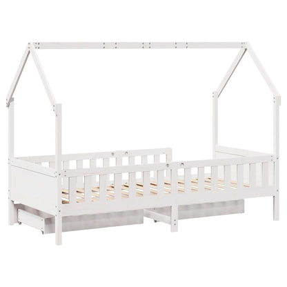 vidaXL Kids Bed Frame with Drawers without Mattress 90x200 cm Solid Wood