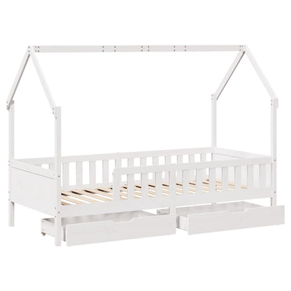 vidaXL Kids Bed Frame with Drawers without Mattress 90x200 cm Solid Wood
