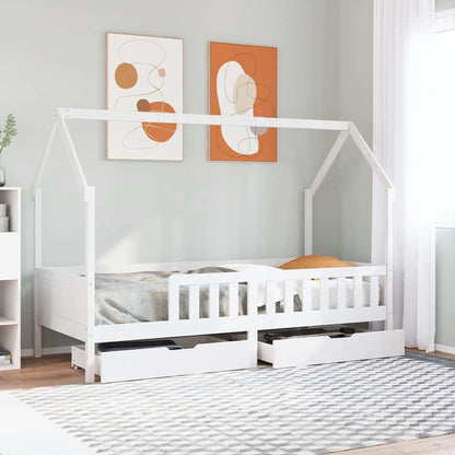 vidaXL Kids Bed Frame with Drawers without Mattress 90x200 cm Solid Wood