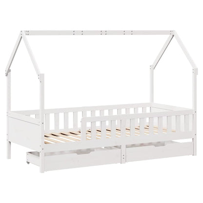vidaXL Kids Bed Frame with Drawers without Mattress 80x200 cm Solid Wood