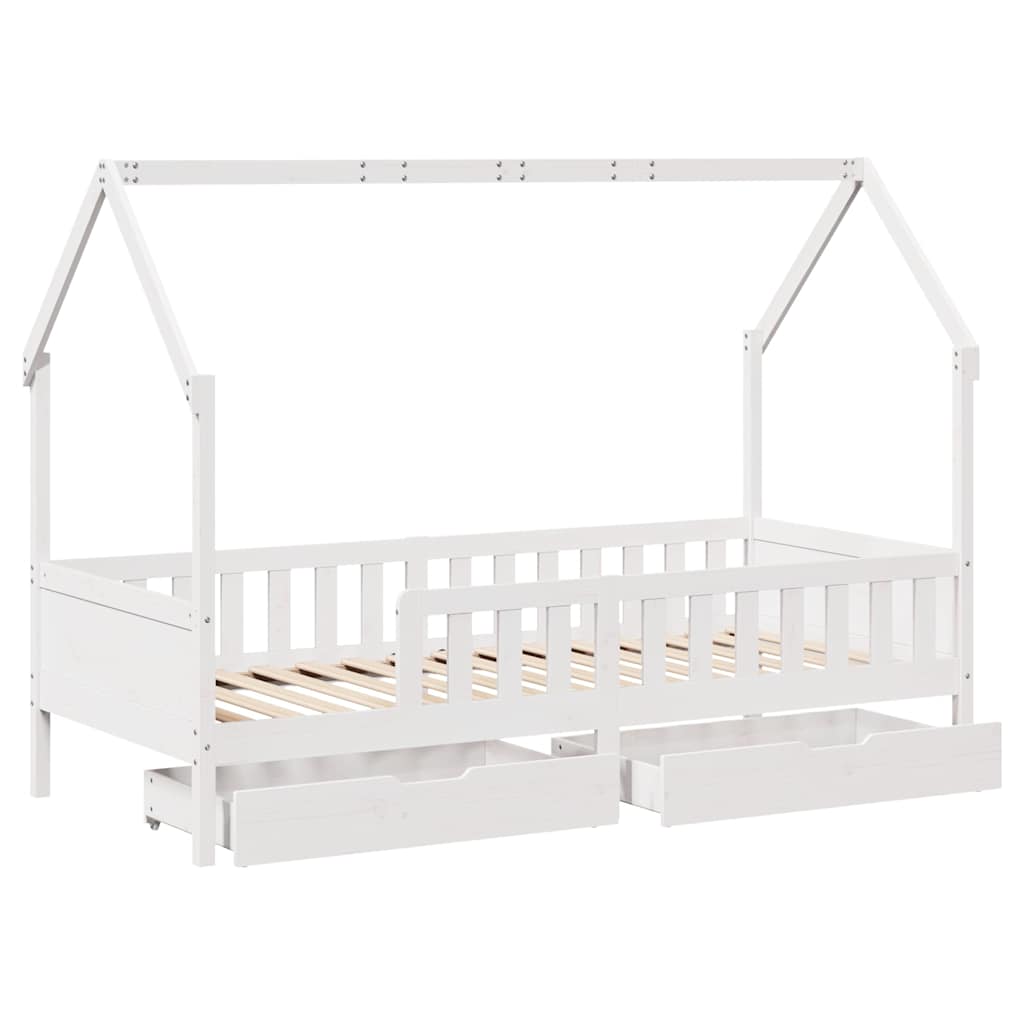 vidaXL Kids Bed Frame with Drawers without Mattress 80x200 cm Solid Wood