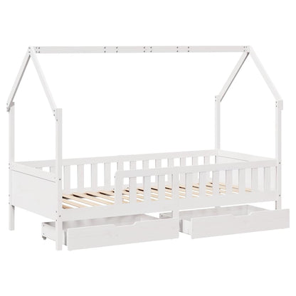 vidaXL Kids Bed Frame with Drawers without Mattress 80x200 cm Solid Wood