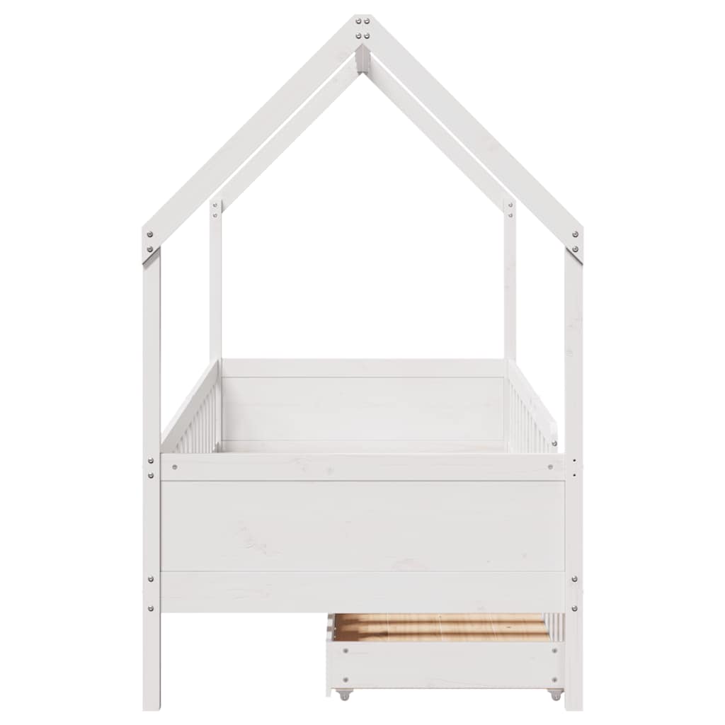 vidaXL Kids Bed Frame with Drawers without Mattress 90x190 cm Single Solid Wood