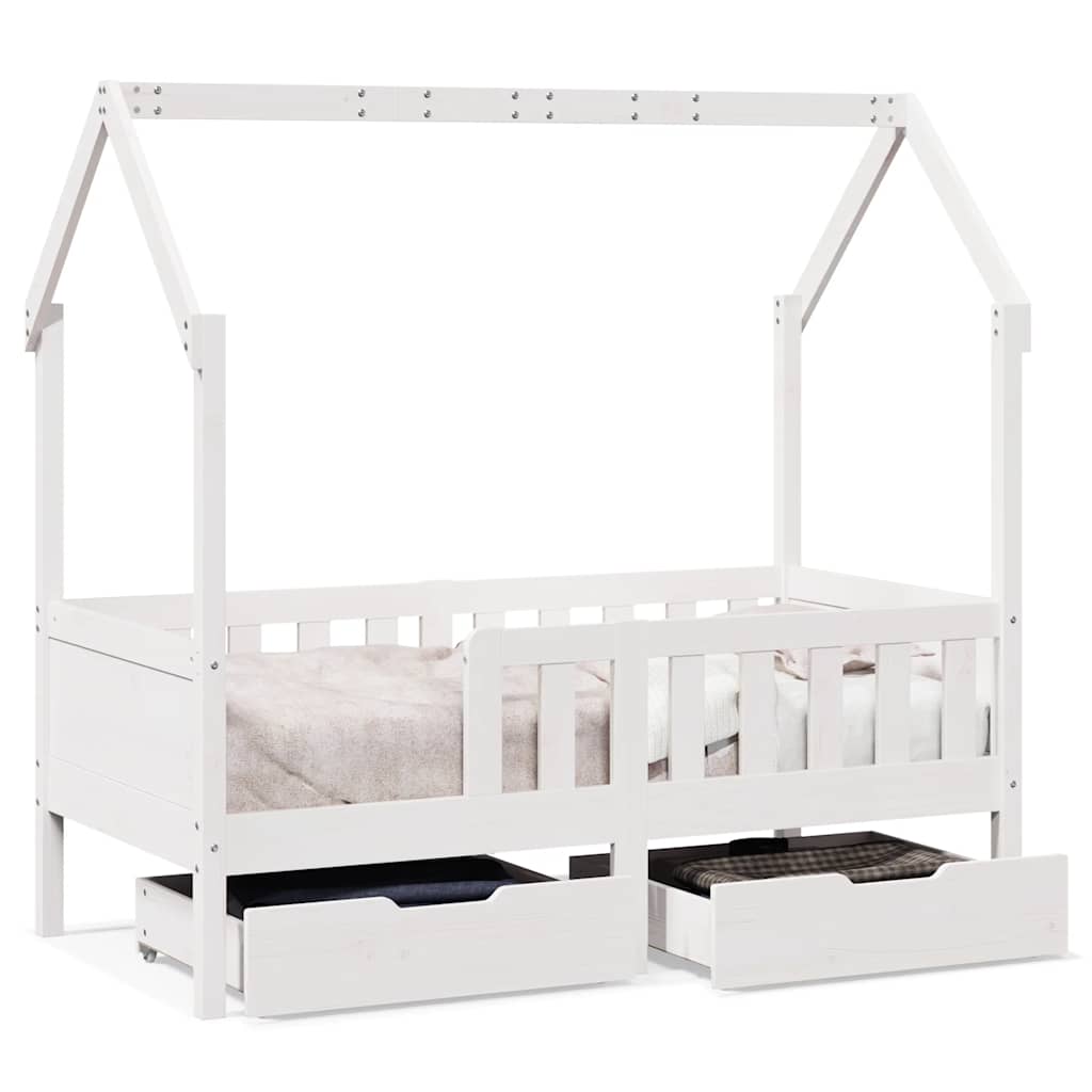 vidaXL Kids Bed Frame with Drawers without Mattress 80x160 cm Solid Wood