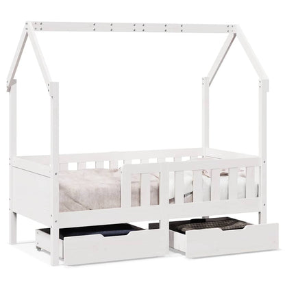 vidaXL Kids Bed Frame with Drawers without Mattress 80x160 cm Solid Wood