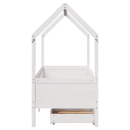 vidaXL Kids Bed Frame with Drawers without Mattress 80x160 cm Solid Wood