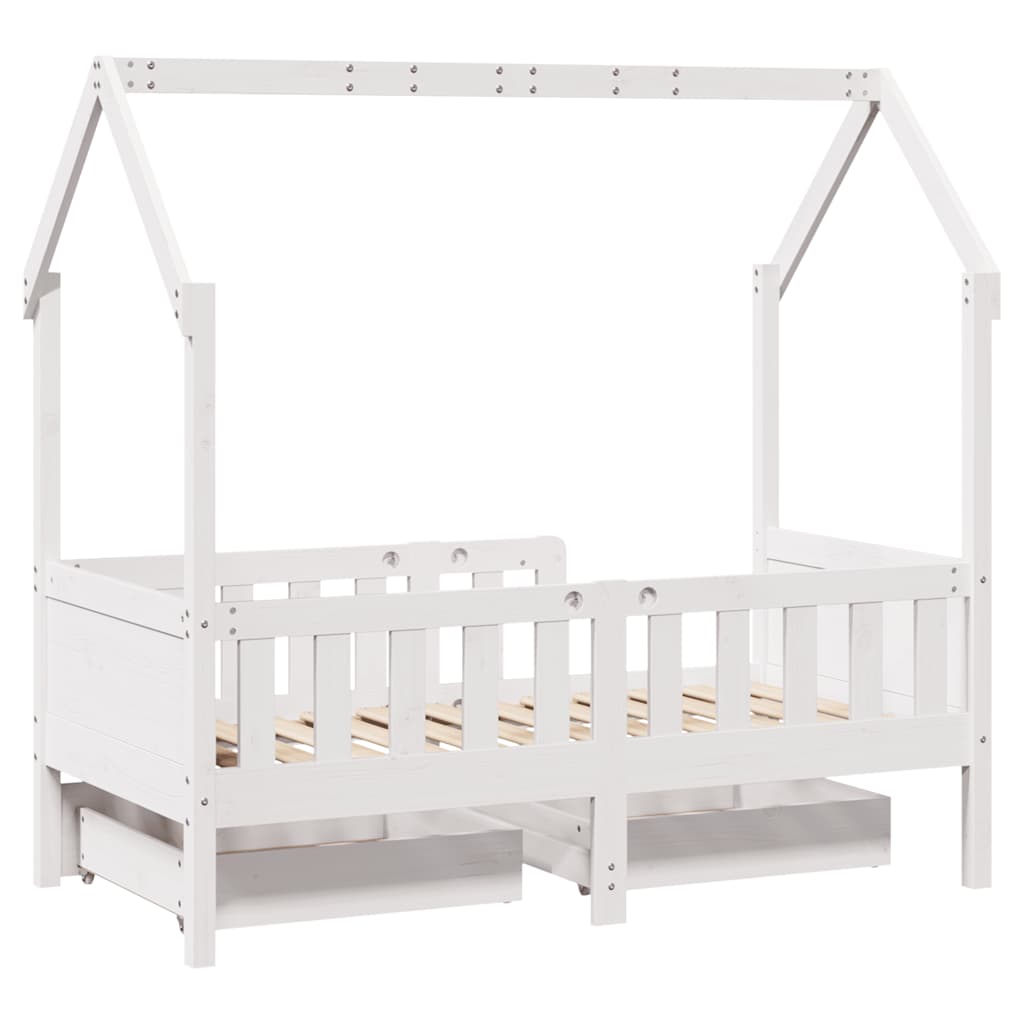 vidaXL Kids Bed Frame with Drawers without Mattress 80x160 cm Solid Wood