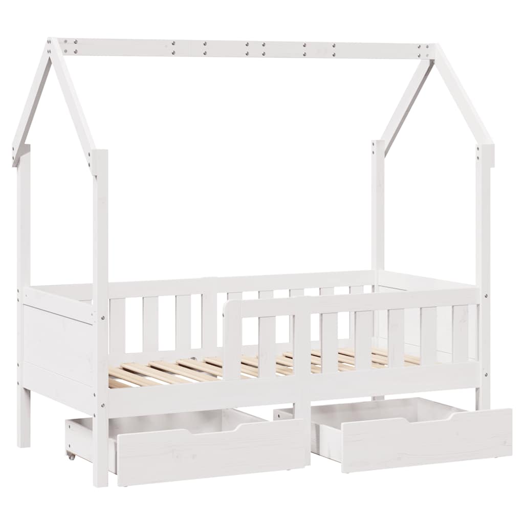 vidaXL Kids Bed Frame with Drawers without Mattress 80x160 cm Solid Wood