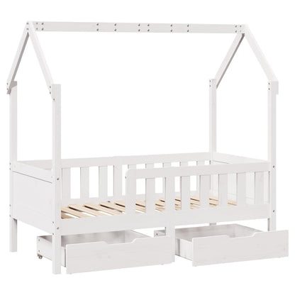 vidaXL Kids Bed Frame with Drawers without Mattress 80x160 cm Solid Wood